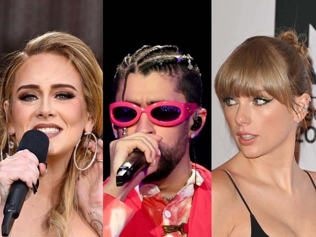 adele, bad bunny, taylor swift