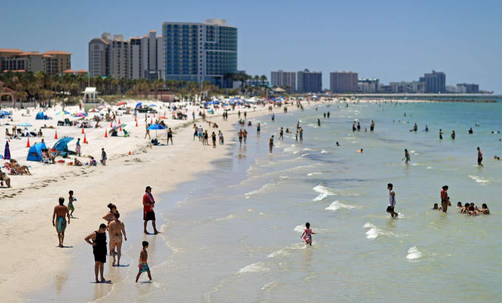 People at the beach in Florida.