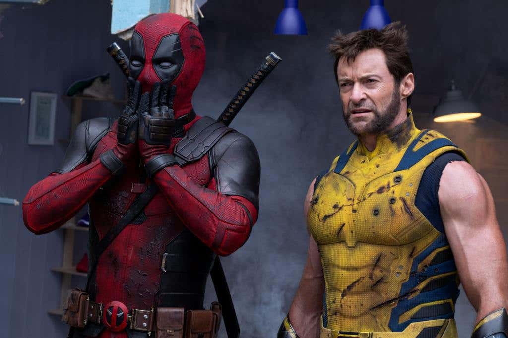 Ryan Reynolds as Deadpool/Wade Wilson and Hugh Jackman as Wolverine/Logan in 20th Century Studios/Marvel Studios' DEADPOOL &amp; WOLVERINE, [4:26 PM] Laila Abuelhawa 'Deadpool & Wolverine' Popcorn Bucket Is More Inappropriate Than 'Dune's.