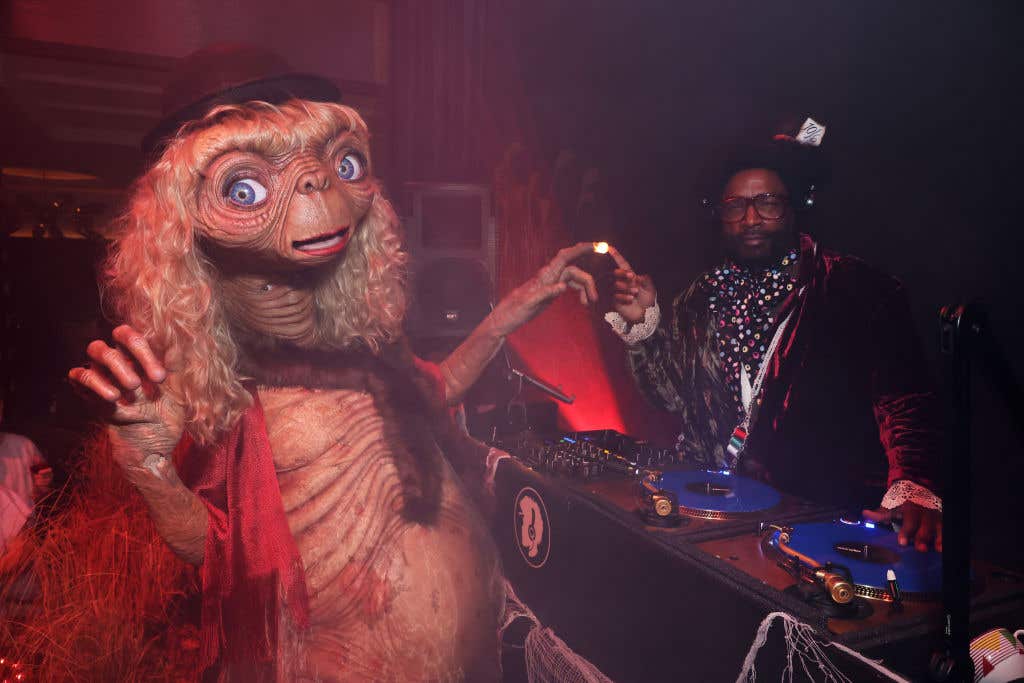 Heidi Klum dressed as ET, with Questlove