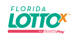 Florida Lotto X logo. Someone's winning lotto ticket will get them 20.5 million