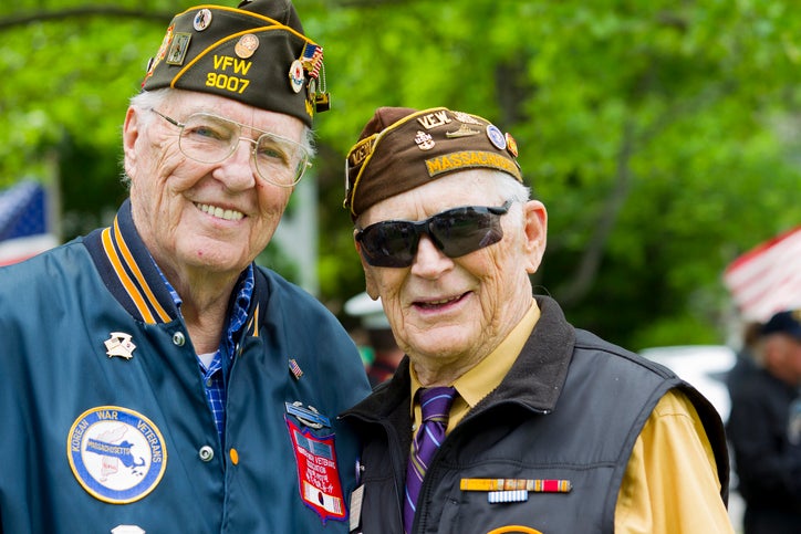 Veterans of World War II at a Memorial Day service. Veterans Day Weekend in Southwest Florida